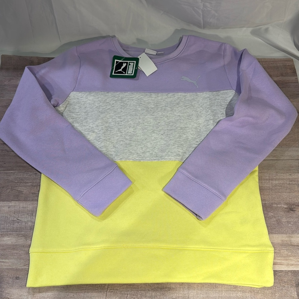 NWT Girls XL Puma Blocked Crew Fleece